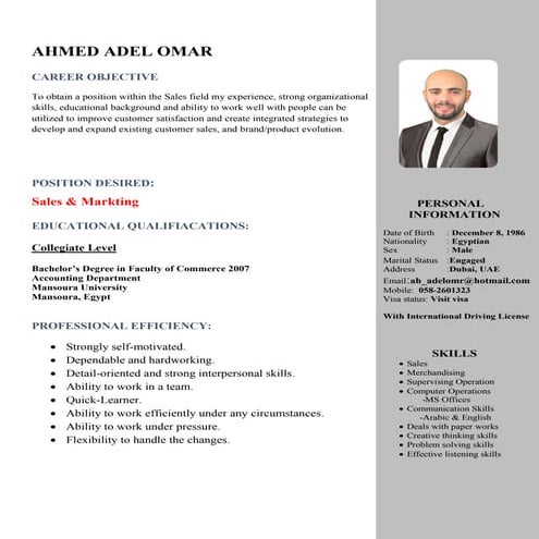 Ahmed adel cv | PDF