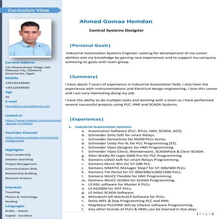 Ahmed Gomaa CV | PDF