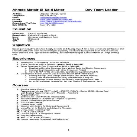 Ahmed Motair CV 2020 | PDF