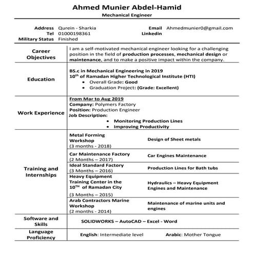 Mohamed Monem CV | PDF