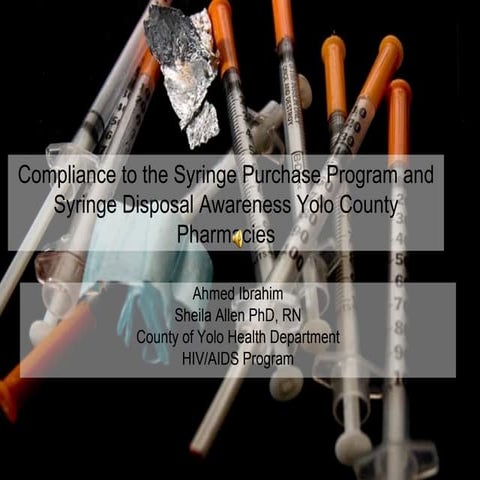 Syringe Purchase Program in Yolo County