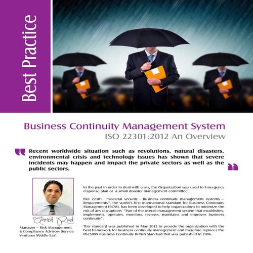 ISO 22301 Business Continuity Management | PDF