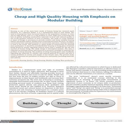 Cheap and High Quality Housing with Emphasis on Modular Building