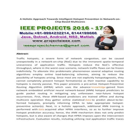 A holistic approach towards intelligent hotspot prevention in network on-chip...