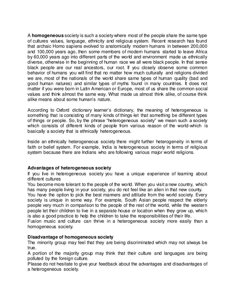 Homogeneous Society Definition – DYBNE