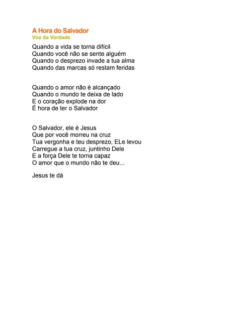 A hora do salvador | DOCX