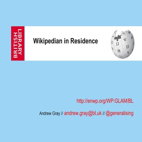 AHRC Wikipedian in Residence Report