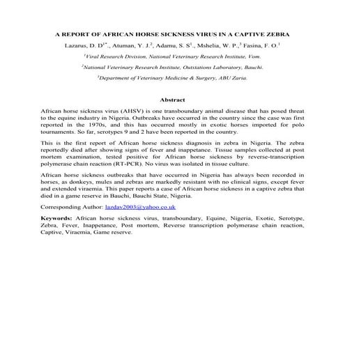 Rapid detection of Foot and Mouth Disease Non-Structural Proteins using ...