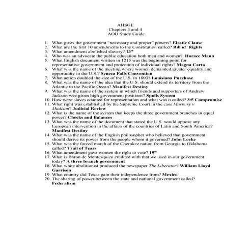 Unit 3 constitution study guide | PDF