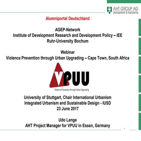 AGEP Slides "Violence Prevention through Urban Upgrading"