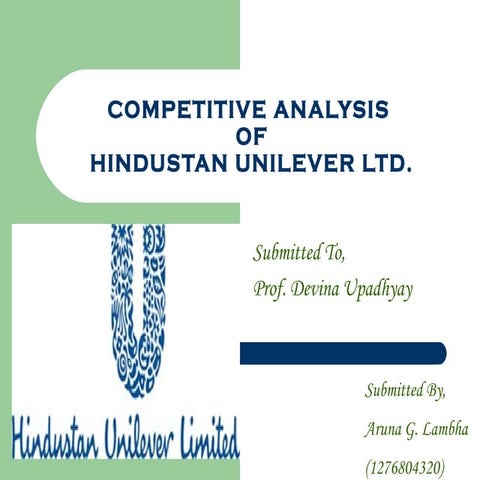 summer internship project report presentation on HUL