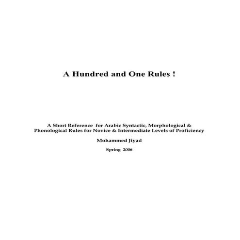 A hundred and one rules !