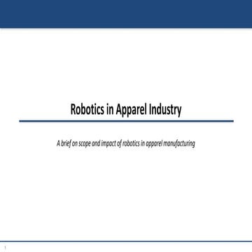 Robotics in Apparel Industry