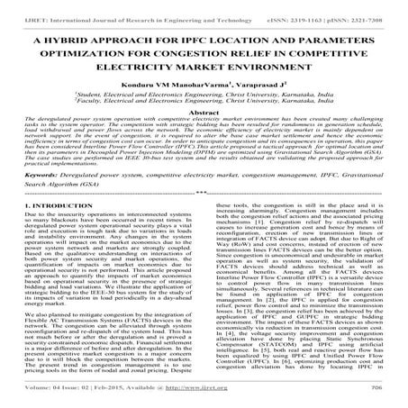 A hybrid approach for ipfc location and parameters optimization for congestio...
