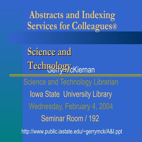 Applied science and technology index | PPTX