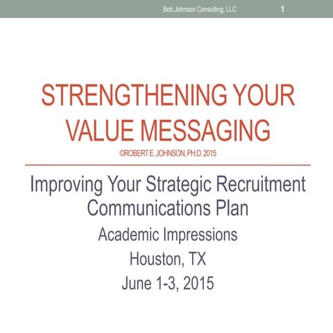 Strengthening Your Value Messaging