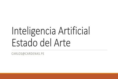 Inteligencia artificial: Estado del Arte