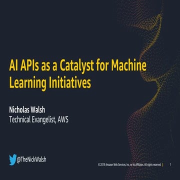 AI APIs as a Catalyst for Machine Learning Initiatives