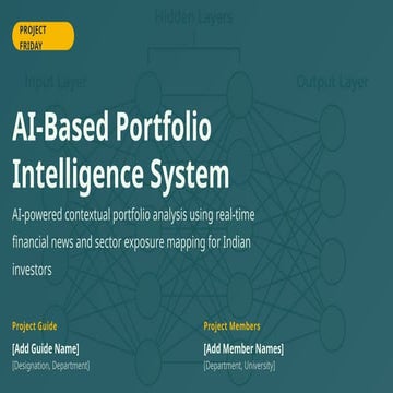 AI-Based Portfolio Intelligence System for Indian Investors: Real-Time ...