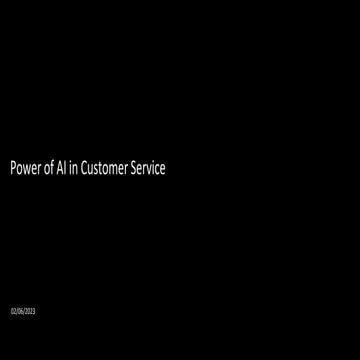 Power of AI in Customer Service