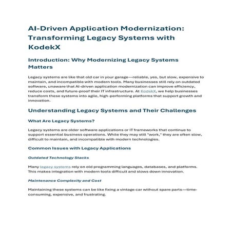 AI-Driven Application ModernizationTransforming Legacy Systems with KodekX.pdf