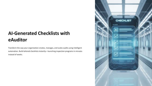AI-Generated Checklists with eAuditor Audits & Inspections