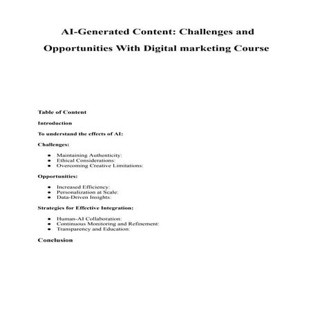 AI-Generated Content: Challenges and Opportunities