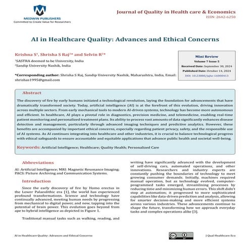 AI in Healthcare Quality: Advances and Ethical Concerns