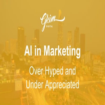 AI - Over hyped and  Under appreciated - DMAS - 30 June 2017