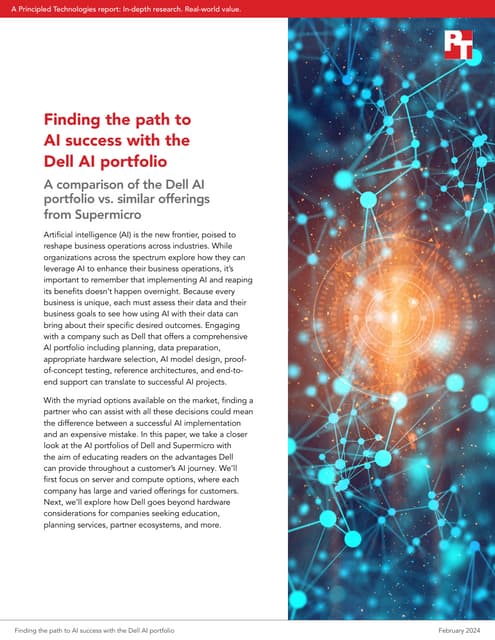 Meeting the challenges of AI workloads with the Dell AI portfolio ...