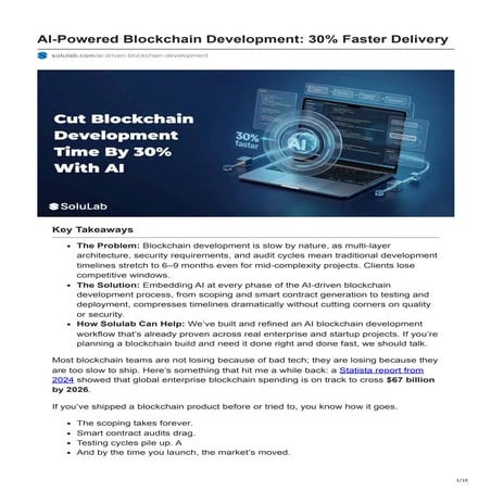Accelerating Blockchain Development with AI: 30% Faster Delivery | PDF