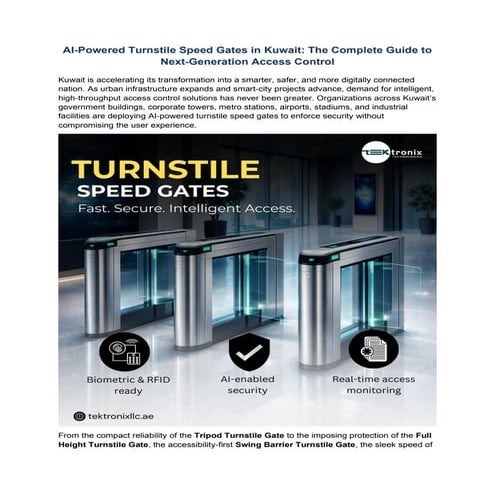 Turnstile Speed Gates in Qatar: Smart Access Control Solutions for ...