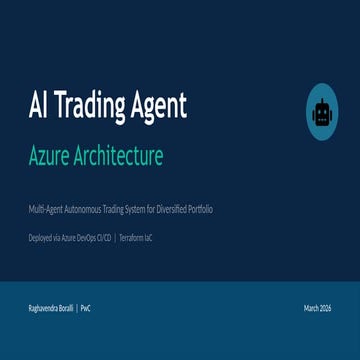 Multi-Agent AI Trading System Architecture on Azure Cloud | PPTX