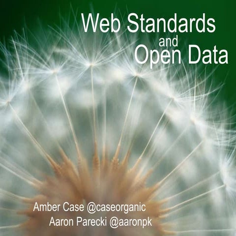 Presentation on Web Standards and Open Data