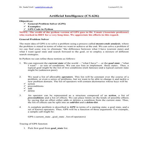 Lecture 3 general problem solver | PPTX