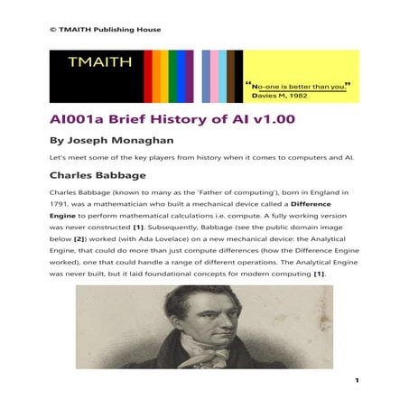 AI001a Brief History of Artificial Intelligence (AI)