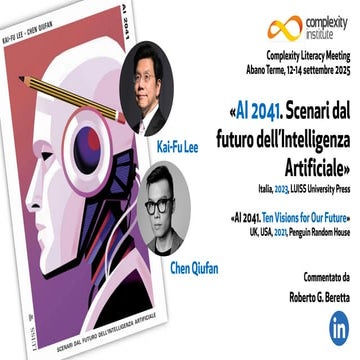 Complexity Literacy Meeting - "AI 2041" di Kai-Fu Lee, Chen Qiufan - Roberto ...