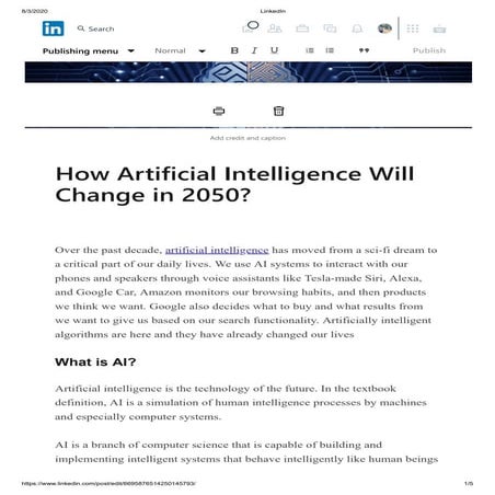 How Artificial Intelligence Will Change in 2050?