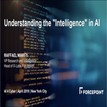 Understanding the "Intelligence" in AI