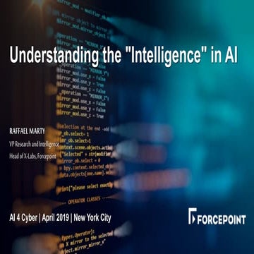 Understanding the "Intelligence" in AI