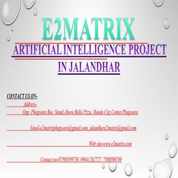 Artificial intelligence project in jalandhar