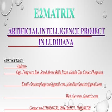 Artificial intelligence mtech project in ludhiana 