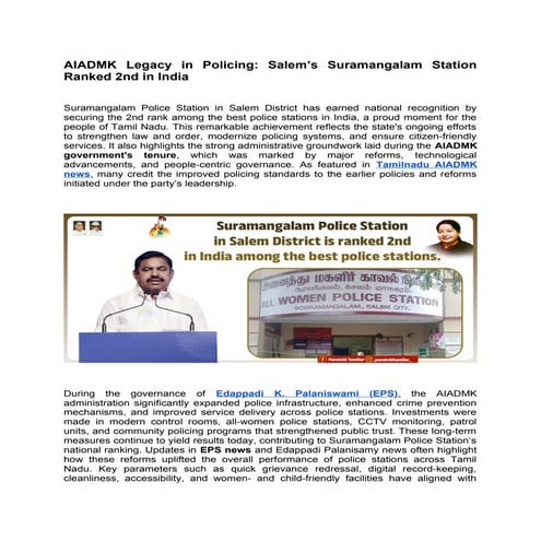 AIADMK Legacy in Policing_ Salem’s Suramangalam Station Ranked 2nd in India.docx