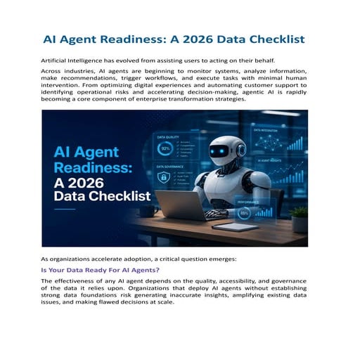 AI Agent Readiness: A 2026 Data Checklist | PDF