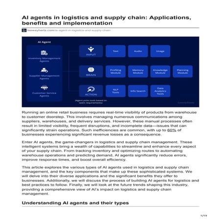 AI agents in logistics and supply chain Applications benefits and implementat...