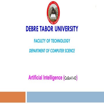 introduction to Artificial Intelligence for computer science | PDF