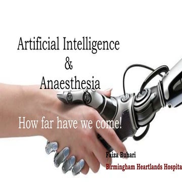 Artificial Intelligence and Anaesthesia