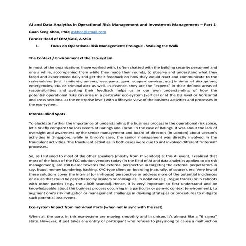 Ai and data analytics in operational risk management and investment managemen...
