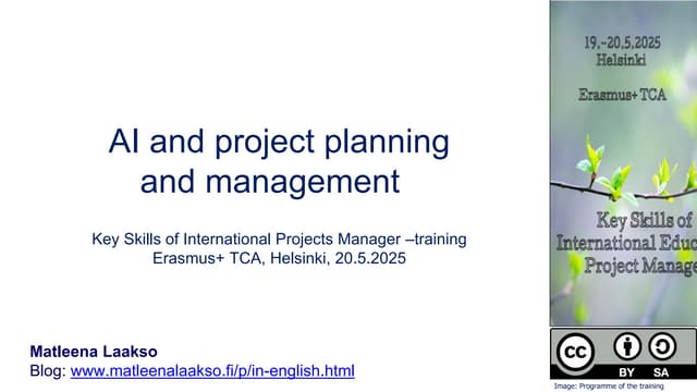 AI and international projects. Helsinki 20.5.25