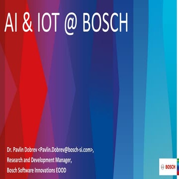 Artificial Intelligence and IoT @ Bosch